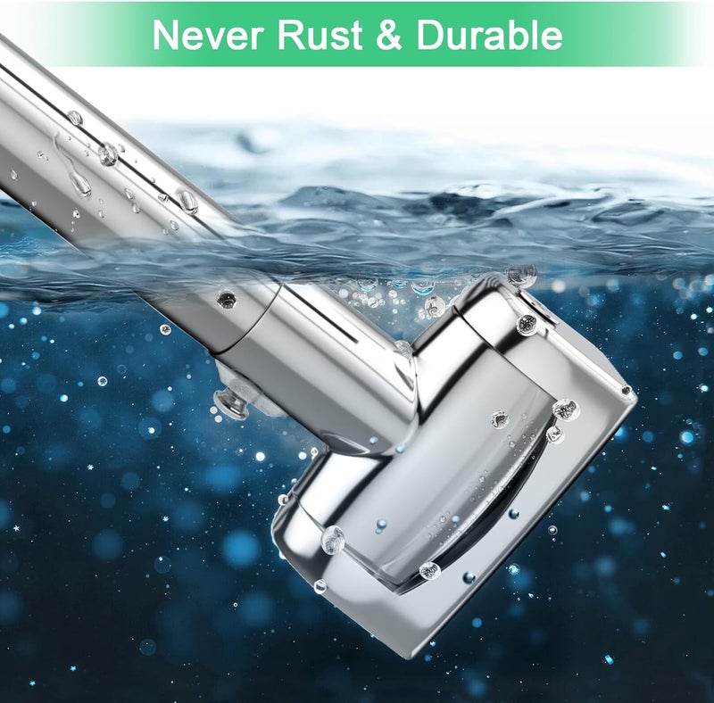 YNL Curved Shower Curtain Rod 35-82In(2.9-6.8Ft), Brushed Nickel Rounded Rustproof Shower Rod for Bathroom Bathtub, Arched Shower Rod, Never Rust|Extra Space|Non-Slip|Expandable|Need to Drill - Image 3